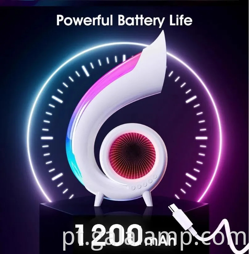 Alto-falante Bluetooth de inspiração vintage com exibição colorida de relógio LED